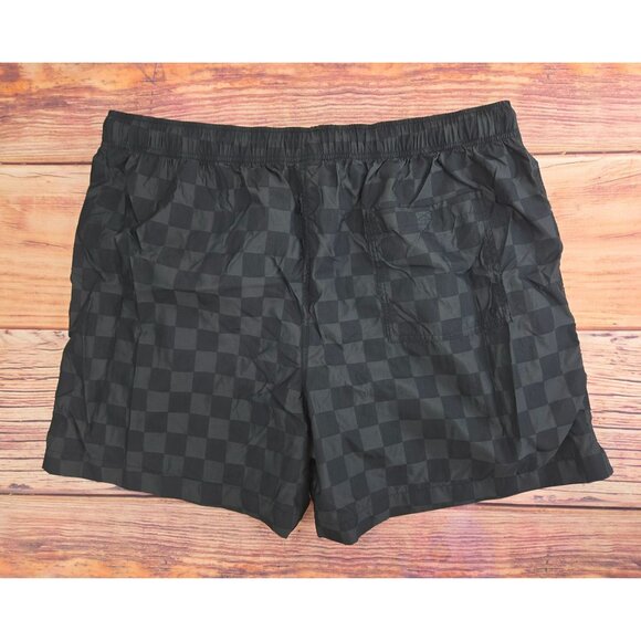 Nike Checkered Mens Swim Shorts XXL Black Nylon - Picture 2 of 7